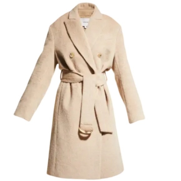NWT Vince Belted Peak Lapel Alpaca/Wool Coat in Fauna - Sz S - Picture 6 of 12